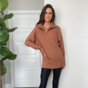 Knit quarter zip pullover S